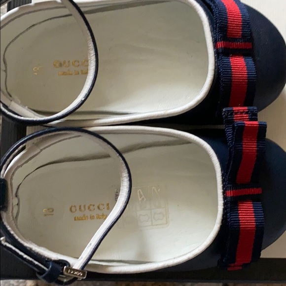Gucci Webstripe Navy Blue Ballerina Flats - Picture 3 of 3